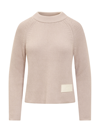 Ami Alexandre Mattiussi Ami Paris Long Sleeve Crew-neck Sweater In Rosa Cipria