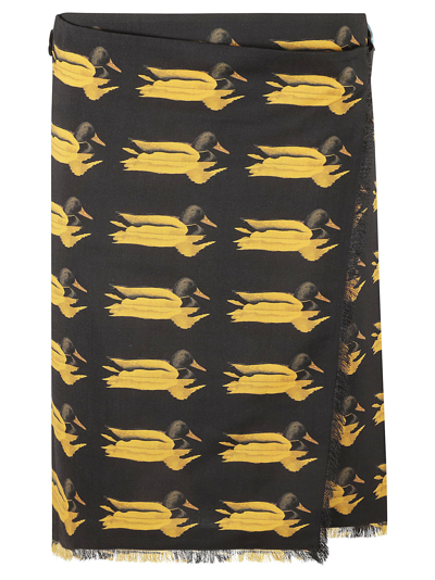 Burberry Monogram Print Pleated Skirt In Pear Ip Check