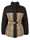 BURBERRY FITTED WAIST BELTED PADDED JACKET