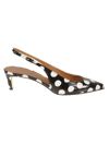 Marni Black Polka Dot Slingback In Black/white