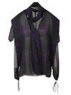 Burberry Check Silk Chiffon Blouse In Royal Ip Pattern