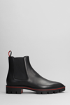 CHRISTIAN LOUBOUTIN ALPINOSOL ANKLE BOOTS IN BLACK LEATHER