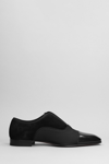 CHRISTIAN LOUBOUTIN ALPHA MALE FLAT LOAFERS IN BLACK SUEDE