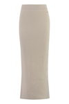 Calvin Klein Ribbed Knit Skirt In Sand