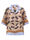Bally Bluse It Kubakragen Und Train-print Aus Ehrfarbiger Seide In Multicolor