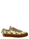 Bluemarble Wavy Applique Sneakers In Beige Leather In Neutral