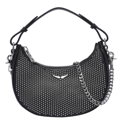 Zadig &amp; Voltaire Moonrock Plumetis Hobo In Black