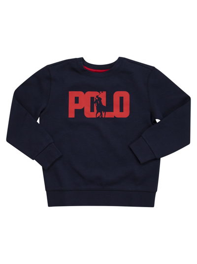 Polo Ralph Lauren Kids' Cotton-blend Sweatshirt In Navy