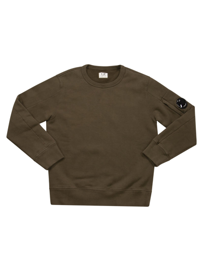 C.p. Company Kids' Lens Cotton Jersey Sweatshirt In Brown