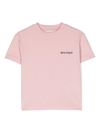 PALM ANGELS PALM ANGELS T-SHIRT ROSA IN JERSEY DI COTONE BAMBINA