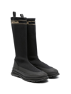 Balmain Logo-intarsia Sock Boots In Nero