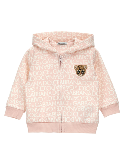 Dolce & Gabbana Babies' Logomania Hoodie In Pink