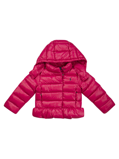 Polo Ralph Lauren Kids' Hooded Down Jacket In Fuchsia