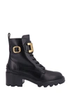 TOD'S LEATHER ANKLE BOOTS WITH ICONIC METAL DETAIL