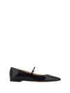 Gianvito Rossi Elegant Calf Leather Ballerina Flats With Chic Strap Detail