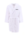 DSQUARED BEACHWEAR COTTON BATHROBE WITH ICONIC EMBROIDERY ON THE BACK