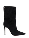 GIANVITO ROSSI SUEDE BOOTS WITH METAL LOGO ON THE SIDE
