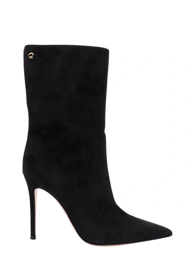 Gianvito Rossi 105 Suede Ankle Boots In Black