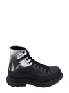 ALEXANDER MCQUEEN LEATHER BOOTS WITH SOLARISED FLOWER PRINT