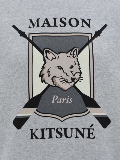 Maison Kitsuné College Fox Printed Sweatshirt In Light Grey