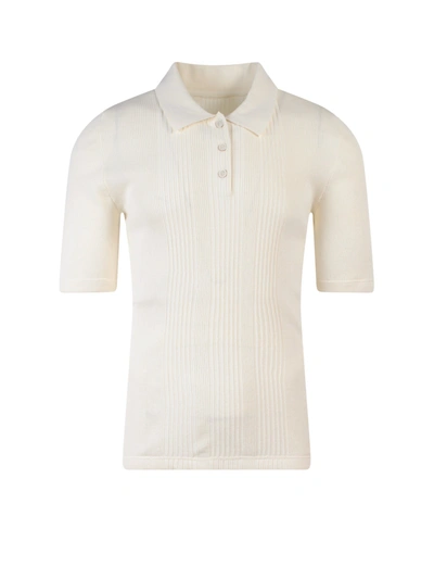 Maison Margiela Cotton Polo Shirt In White