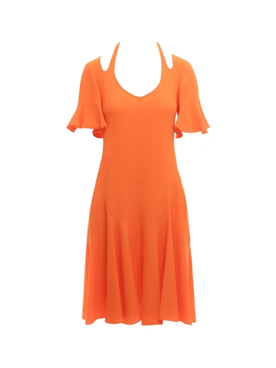 STELLA MCCARTNEY VISCOSE MIDI DRESS WITH CUT-OUT DETAILS