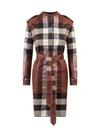 BURBERRY COTTON CHEMISIER DRESS WITH EXAGGERATED CHECK MOTIF