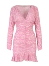 Isabel Marant Women Stretch Silk Dress With All-over Print In Pink