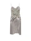 Maison Margiela Midi Dress With Metallic Finish And Draped Detail