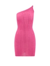 ALESSANDRA RICH RIBBED MINI DRESS WITH ALL-OVER RHINESTONES