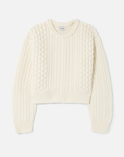 RE/DONE CREWNECK CABLE KNIT PULLOVER