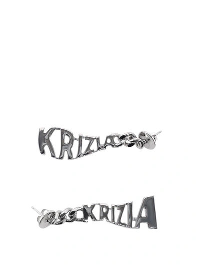 K Krizia Brass Earrings With Logo