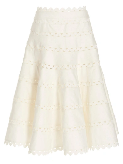 Zimmermann Grosgrain Detail Skirt In Blanco