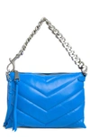 Rebecca Minkoff Edie Maxi Leather Crossbody Bag In Cyan