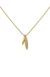 VINCE CAMUTO CRYSTAL STONE LEAF PENDANT NECKLACE