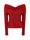 Balmain Off-shoulder Knit Top With Knotted Detail