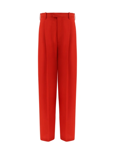 Marni Pressed-crease Tapered Trousers In Red