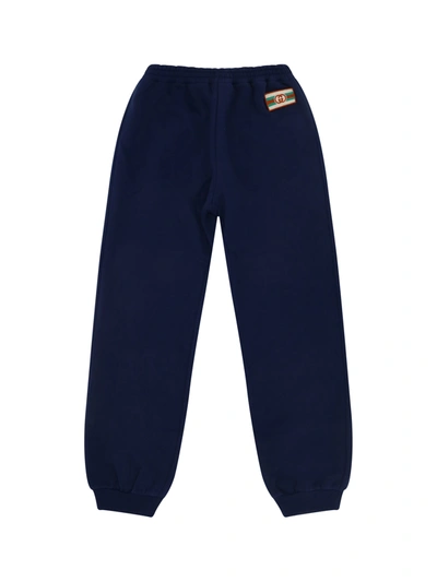 Gucci Kids' Blue Trousers For Boy With Double G