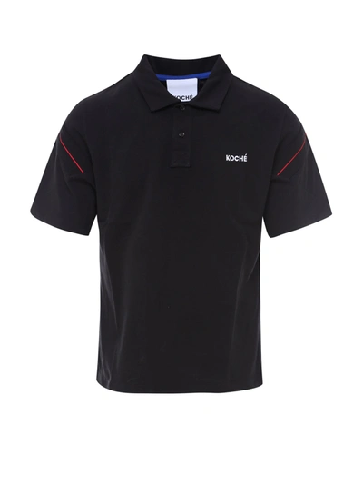 Koché Logo Embroidered Polo Shirt In Black