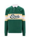 Drôle De Monsieur Green Long Sleeved Polo Shirt With Drole Print