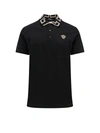 VERSACE COTTON POLO SHIRT WITH MEDUSA PATCH