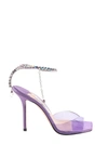Jimmy Choo Purple Saeda 100 Crystal Chain Embellishment Heels