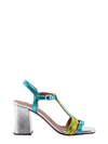 CHIE MIHARA LAMINATED LEATHER SANDALS