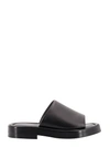 Ferragamo Leather Sandals With Embossed Logo On The Side