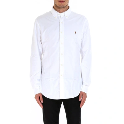 Polo Ralph Lauren Cotton Oxford Shirt In Bianco