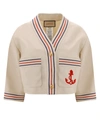 GUCCI LINEN AND COTTON SHIRT WITH ANCHOR PATCH
