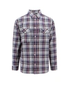 ISABEL MARANT COTTON AND LINEN SHIRT WITH MADRAS MOTIF