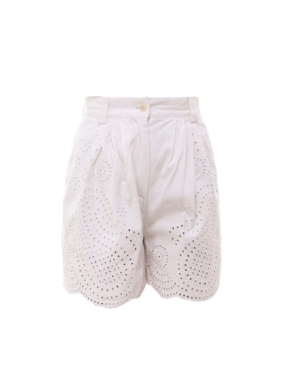LAURENCE BRAS EMBROIDERED COTTON SHORTS