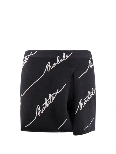 ROTATE BIRGER CHRISTENSEN COTTON BLEND SHORTS WITH CONTRASTING LOGO