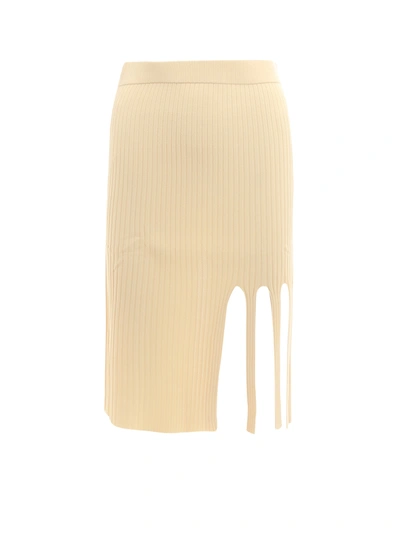 K Krizia Ribbed Knit Skirt - Atterley In Yellow